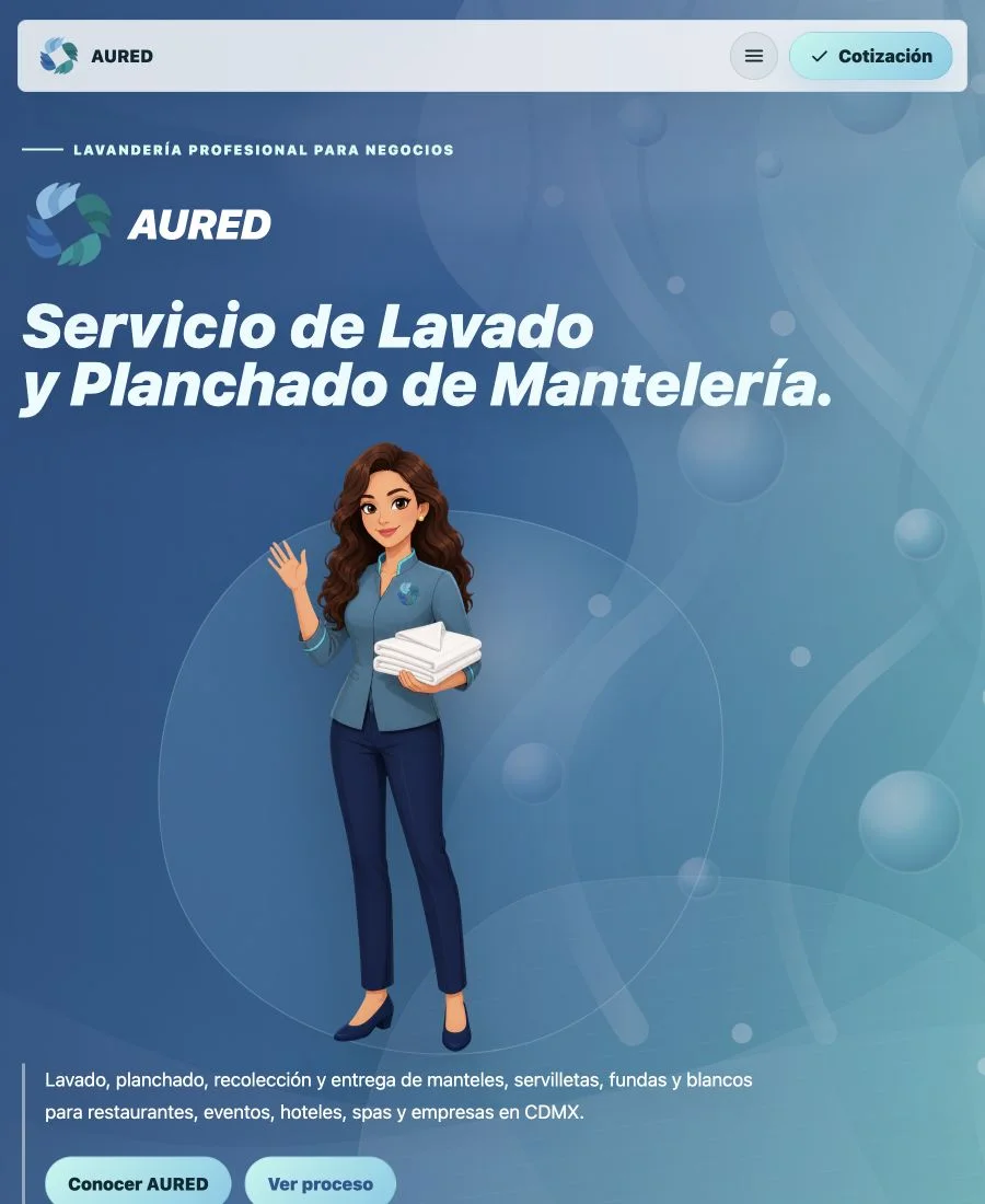 Página web AURED diseñada por Studio Pineda